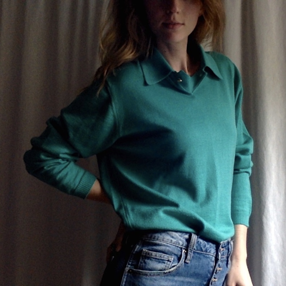 <VTG> Versace Teal Prep Pullover